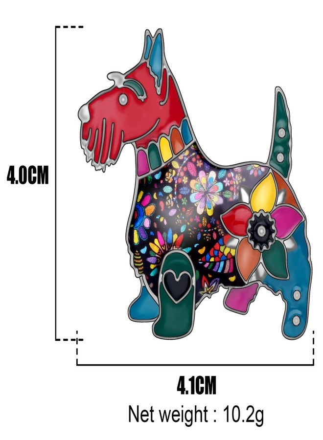 DUOWEI Metal Enamel Rhinestone Scottish Dog Brooches Lovely Pet Pin Clothes Scarf Accessories Women Jewelry Gift (Black) - Image 5