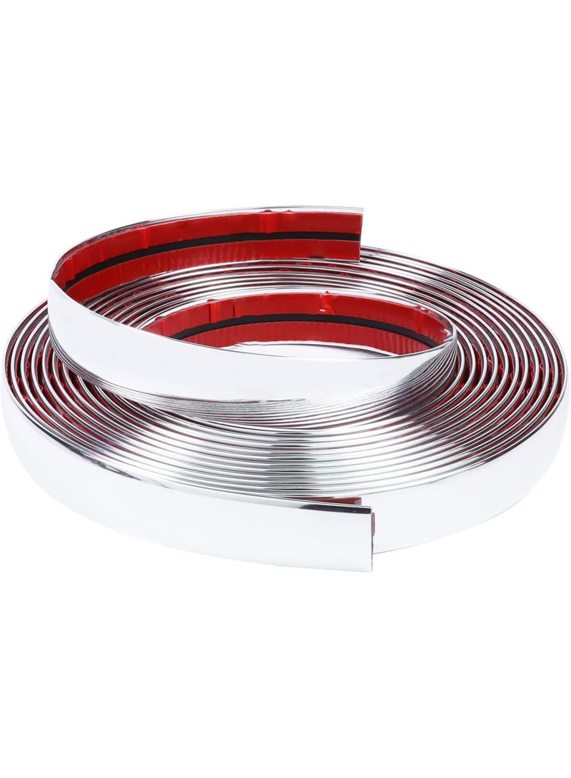 فوربانغ 3/4 "(20 مم) السيارات كروم تقطيع صب - 18Ft السيارة جانب الجسم صب تقطيع الشريط (اللاصق الذاتي) الخدش الدليل ديكور لشاحنة RV محرك خارجية وداخلية باب نافذة العاطفة - Image 2