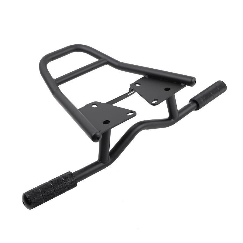 Mokuo Iron Manned Motorcycle Stunt Rear Luggage with CNC Removable Perform Bar Fit for Honda Grom MSX 125 SF 20132016Black Rack  Black Footpeg