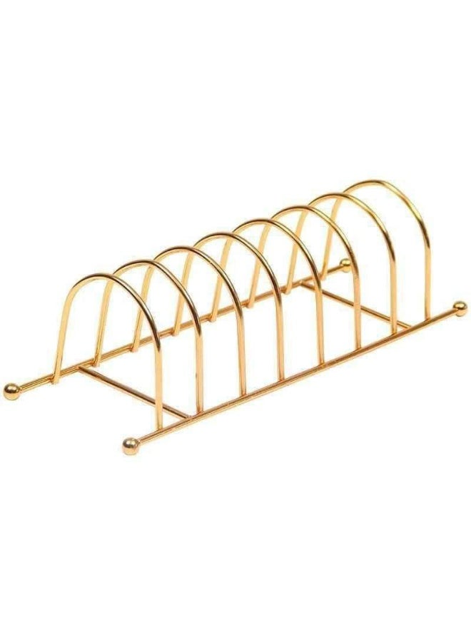 A stylish gold dish rack that adds a touch of luxury and organization to your serving table or kitchen. - Image 1