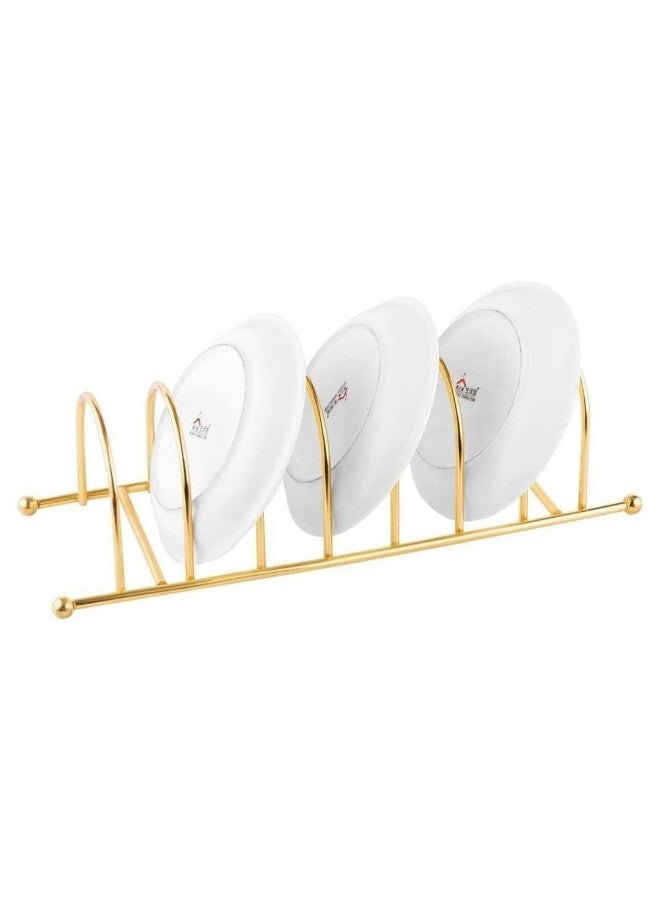 A stylish gold dish rack that adds a touch of luxury and organization to your serving table or kitchen. - Image 2