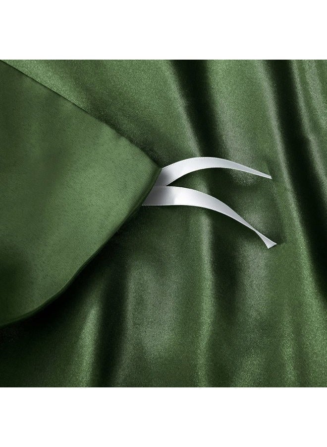 P Pothuiny 5 Pieces Satin Duvet Cover Full/Queen Size Set, Luxury Silky Like Sage Green Duvet Cover Bedding Set with Zipper Closure, 1 Duvet Cover + 4 Pillow Cases (No Comforter) - Image 5