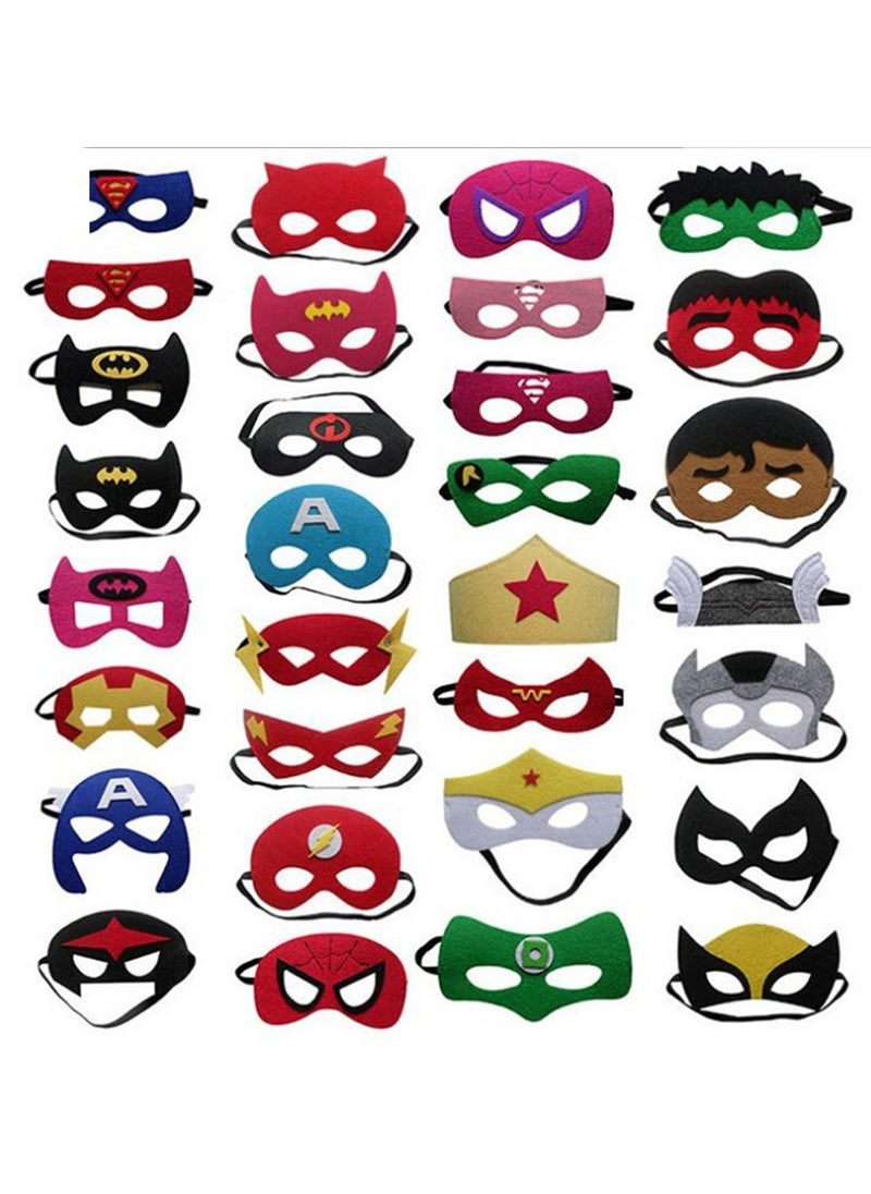30pcs Cartoon Boys Cool Supermen Mask Soft Fabric Holloween Party Birthday Banquet Wonderful Superhero Eye Mask Accessories With Elastic Comfortable Band For Boys And Girls  - Image 1