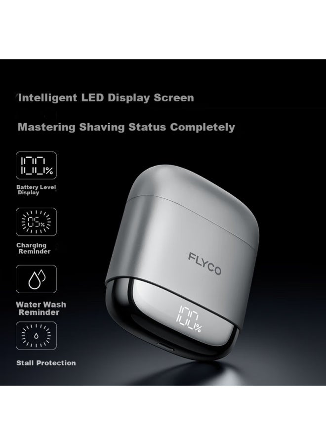 Flyco Men's Electric Reciprocating Shaver, Fully Washable, Wet And Dry Dual Shaving, Portable Birthday Gift, Teacher's Day Gift, Gift For Boyfriend, Husband, Father, F8 Starry Sky Silver - Image 5
