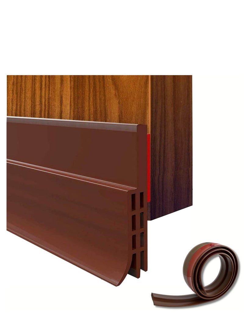 StickGuard Door Seal Strip for Blocking Bugs, Air, Dust - Self Adhesive, Silicone Door Draft Stoppers for Bottom of Door - Soundproof, Weather Stripping - Under the Door Draft Guard - 1 Meter (Brown) - Image 1