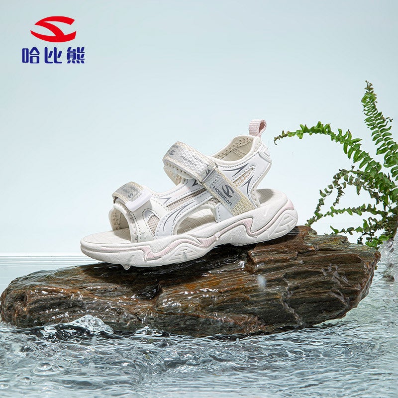 Habi Bear Boys Sandals Summer Velcro Children Open Toe Soft Sole Beach Shoes Summer Casual Shoes A Generation Of Hair - Image 4