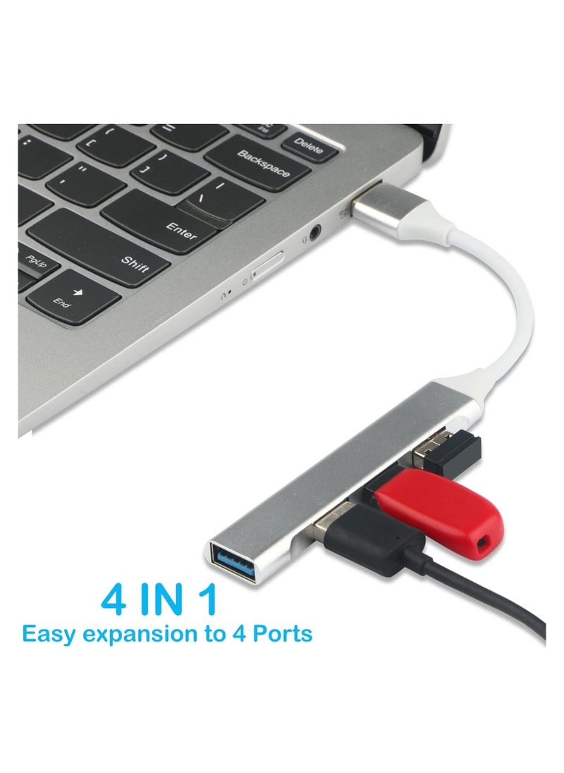 Generic 4-Port USB 3.0/2.0 Hub with Aluminum Alloy Design – 5Gbps Data Transfer Speed, Compatible with Windows  - Image 2