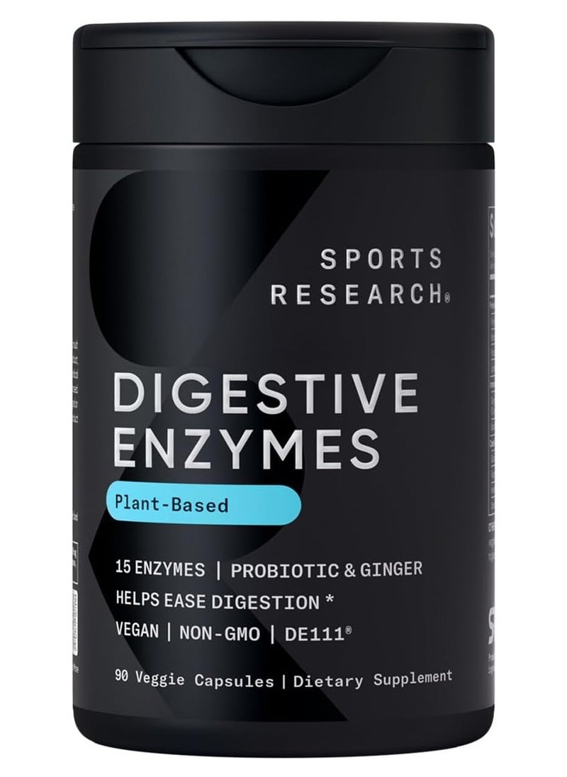 سبورتس ريسيرش Sports Research, إنزيمات هضمية نباتية، 90 كبسولة نباتية  - Image 1