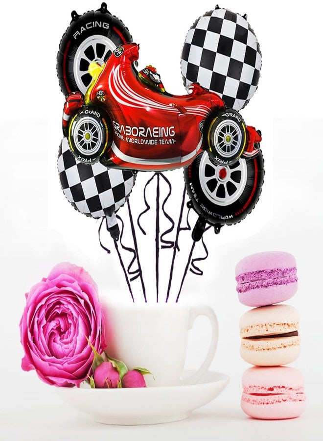 Morndew 5 PCS Racing Foil Balloons for Kids F1 Racer Themed Party Birthday Party Baby Shower Wedding Party Decorations - Image 4