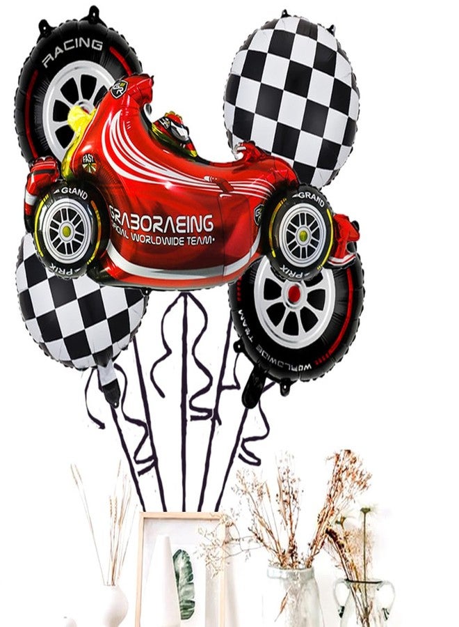 Morndew 5 PCS Racing Foil Balloons for Kids F1 Racer Themed Party Birthday Party Baby Shower Wedding Party Decorations - Image 2