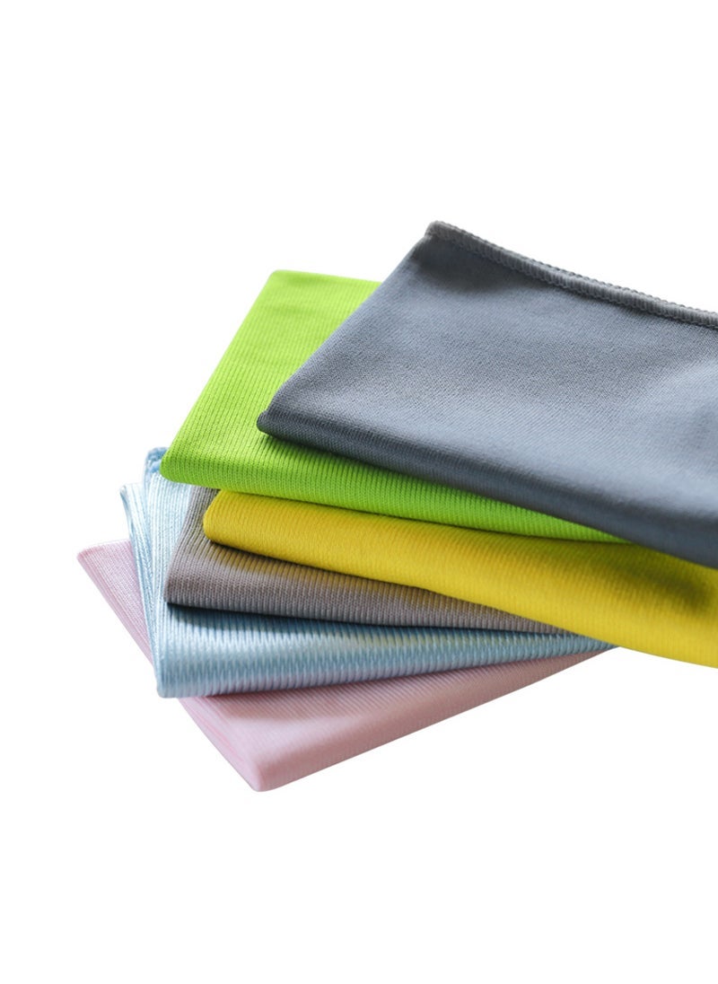 1 x 5 pcs Microfiber Glass Cleaning Cloth Thickened Super Absorbent Medium-40 * 40cm (monochrome/multicolor random)