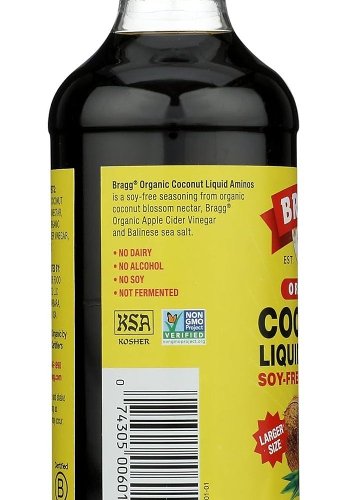 Bragg Organic Coconut Liquid Aminos - 16oz Soy-Free Seasoning, Gluten-Free, Vegan, No Salt Added - Image 4