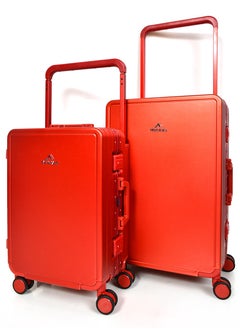 MORANO Morano Hard-Side Women Luggage Made of Polycarbonate Lightweight 4 Double Wheeled Suitcase with Built-In TSA type lock (2-Set, Red) Size 20''+24''Inches.  - Image 1