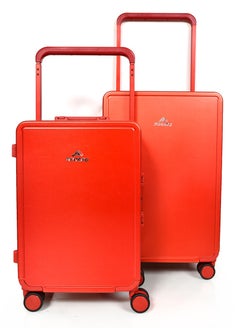 MORANO Morano Hard-Side Women Luggage Made of Polycarbonate Lightweight 4 Double Wheeled Suitcase with Built-In TSA type lock (2-Set, Red) Size 20''+24''Inches.  - Image 2