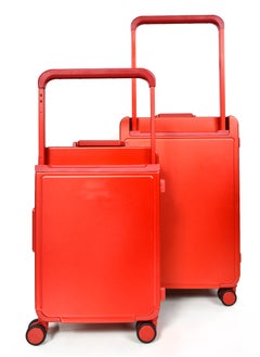 MORANO Morano Hard-Side Women Luggage Made of Polycarbonate Lightweight 4 Double Wheeled Suitcase with Built-In TSA type lock (2-Set, Red) Size 20''+24''Inches.  - Image 4