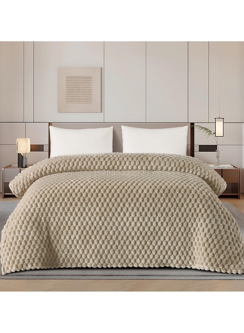 مينجلي بطانية سرير ناعمة الملمس محفر نفرين صيفي 1.8  كليو جرام مقاس كينج 220x200 سم - Image 1