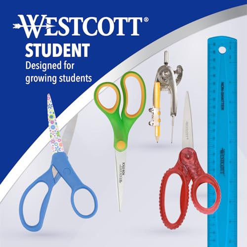 Westcott GEM Crystal-Design Scissors for Kids Ages 12+ - Back to School Essentials and Classroom Supplies - 7-Inch Pointed Student Scissors - for Right- or Left-Handed Use - Pink - 1 Pack - Image 5