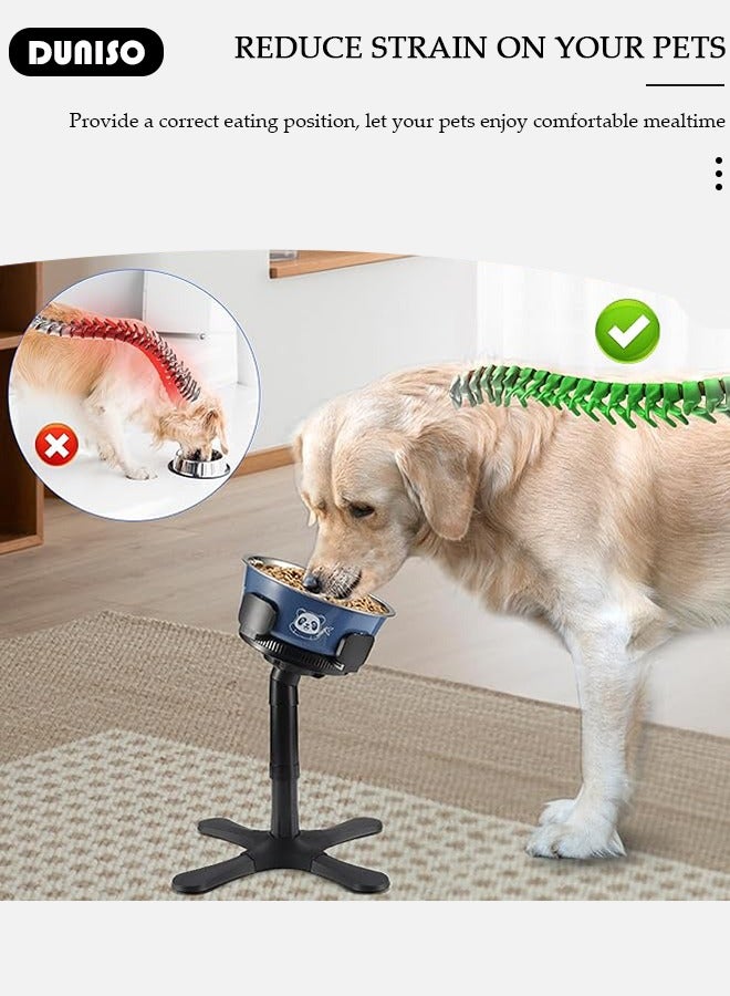DUNISO Adjustable Pet Bowl Holder for Dogs, Dog Food Water Stand Feeder, Elevated Stand Dog Food Bowl Holder with Stable Base, Lifted Water Feeder for Large Medium Small Dogs, Anti Spill Anti Tipping Tilted(Bowl Not Included) - Image 2