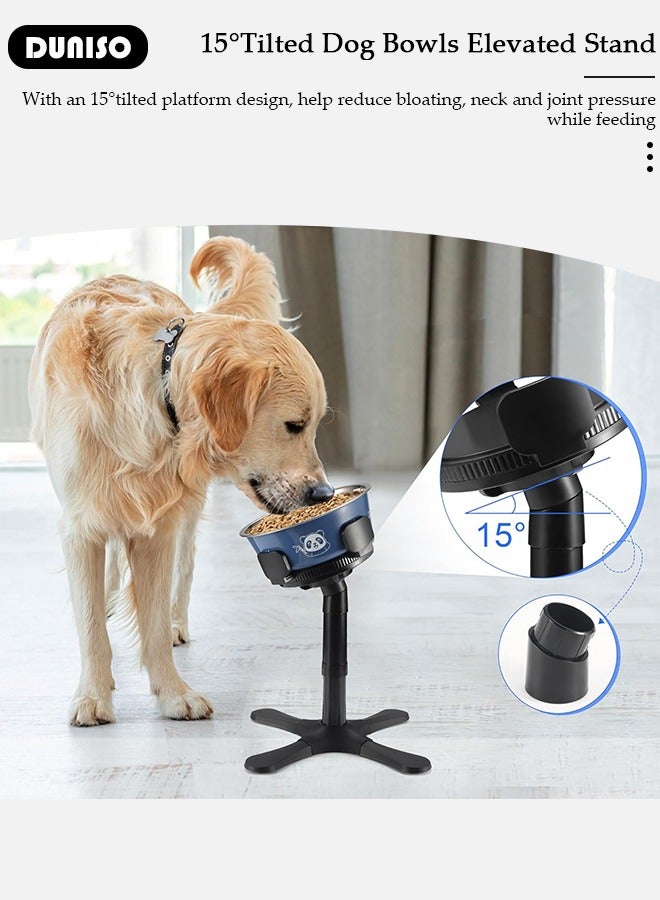 DUNISO Adjustable Pet Bowl Holder for Dogs, Dog Food Water Stand Feeder, Elevated Stand Dog Food Bowl Holder with Stable Base, Lifted Water Feeder for Large Medium Small Dogs, Anti Spill Anti Tipping Tilted(Bowl Not Included) - Image 5