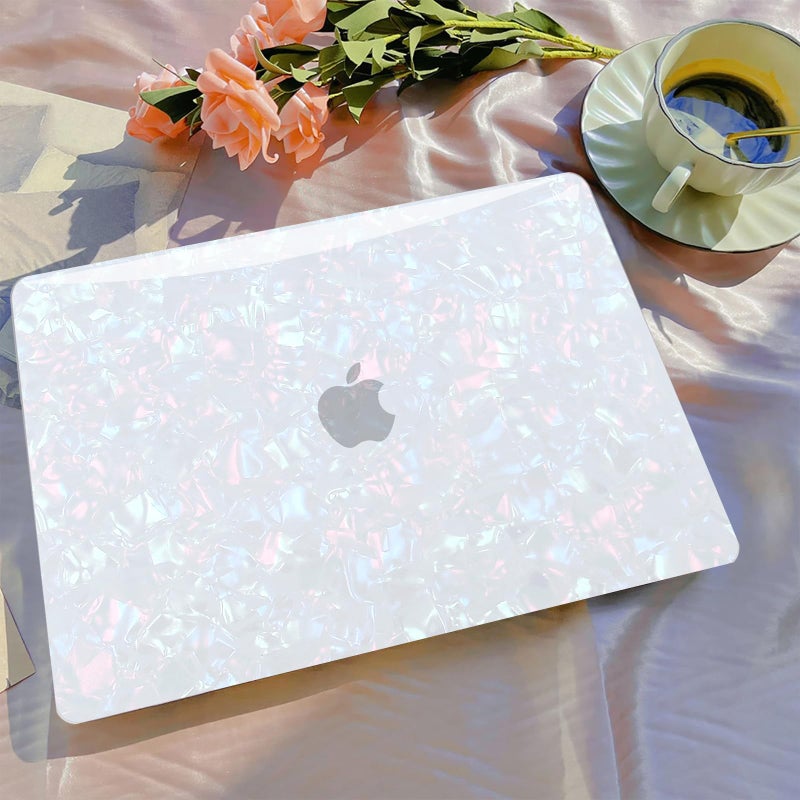 B Belk Compatible With Macbook Air 13 Inch Case 2022 2021 2020 2019 2018 M1 A2337 A2179 A1932  Plastic Laptop Hard Shell +Keyboard Cover +Screen Protector For Macbook Air 13.3 Inch Case  Shiny Pearl - Image 3