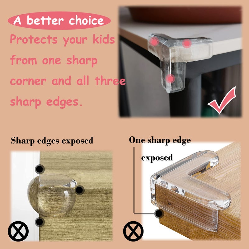 saicheek 12Pcs Large(Length: 1.7inch) Silicone Corner Protector Baby Proofing,Table Corner Protectors for Baby,Strong Adhesive T Shaped Baby Head Protector Table Corner Protectors for Furniture - Image 3