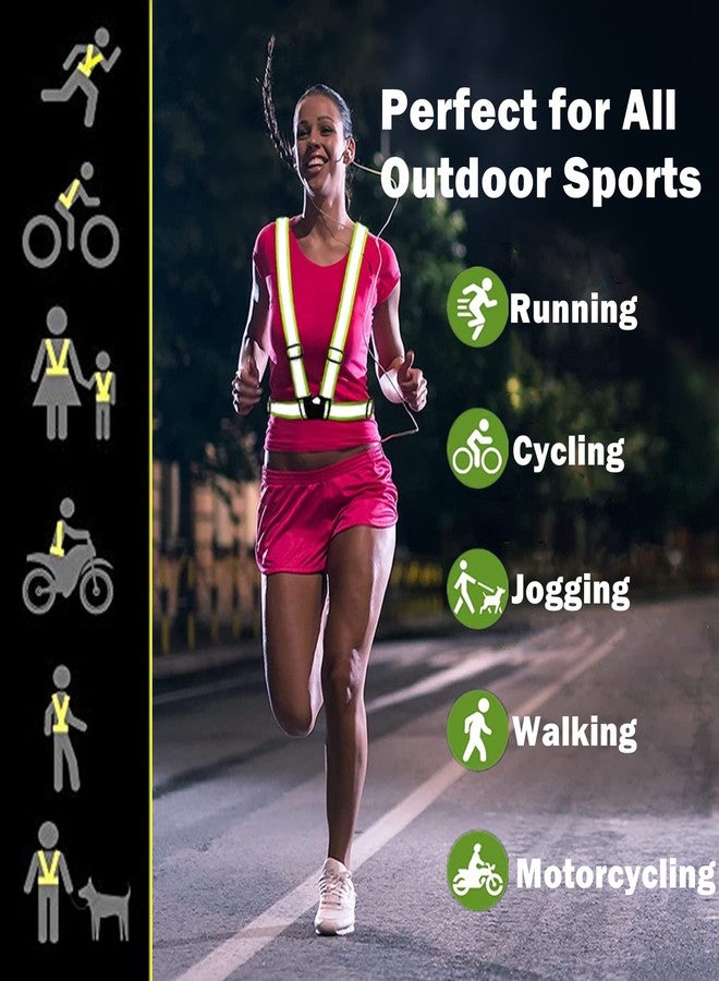 RUISHYY Reflective Running Vest 2-10 Pack, High Visibility Reflective Gear Night Cycling Safety Vest Strap for Men Women Kids (2, Black+Red) - Image 3