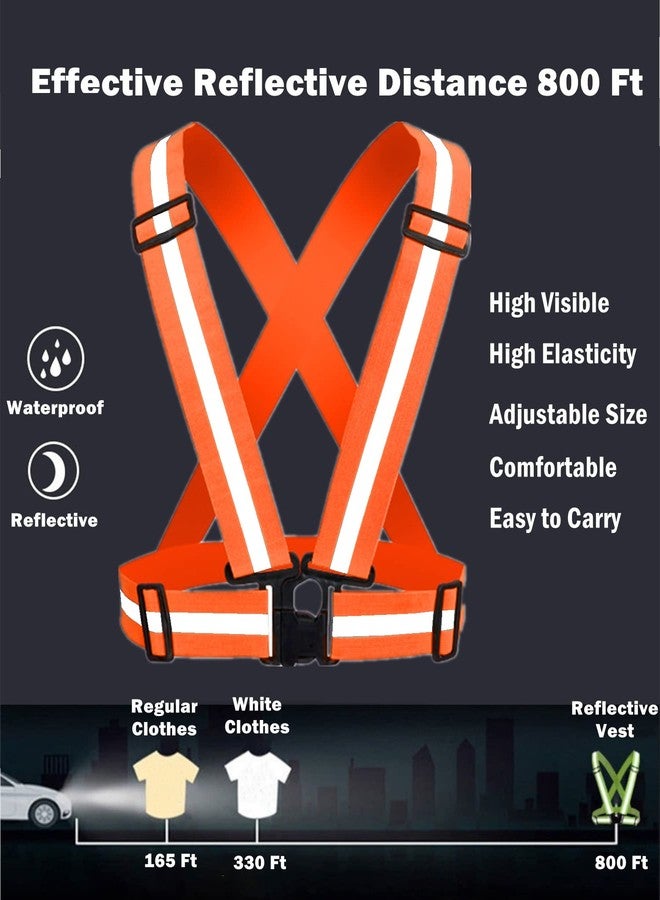 RUISHYY Reflective Running Vest 2-10 Pack, High Visibility Reflective Gear Night Cycling Safety Vest Strap for Men Women Kids (2, Black+Red) - Image 2