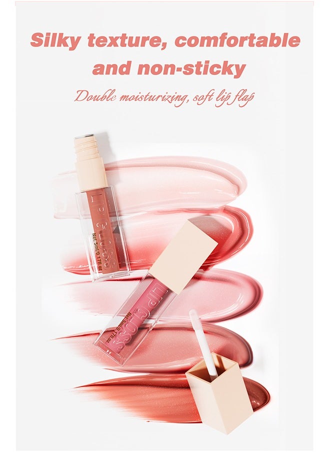HelloKiss Aqua Mirror Lip Gloss, High Shine Lip Glow, Moisturizing and Moisturizing Pouty Lips, Pearlescent Fine Glitter ( 002:ICE )  - Image 3
