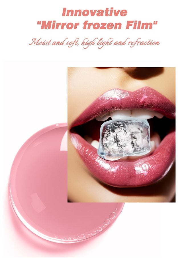 HelloKiss Aqua Mirror Lip Gloss, High Shine Lip Glow, Moisturizing and Moisturizing Pouty Lips, Pearlescent Fine Glitter ( 002:ICE )  - Image 4