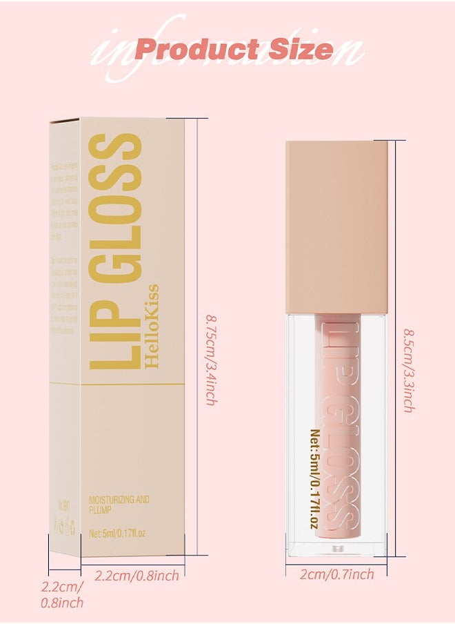 HelloKiss - Aqua Mirror Lip Gloss, High Shine Lip Glow, Moisturizing and Moisturizing Pouty Lips, Pearlescent Fine Glitter ( 002:ICE ) - Image 1