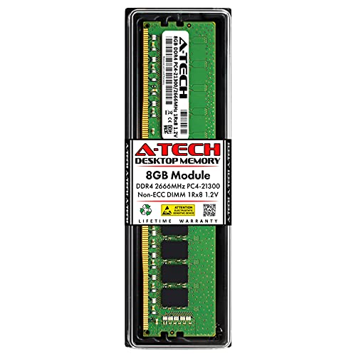 A-Tech 8GB RAM Replacement for Micron MTA8ATF1G64AZ-2G6E1 | DDR4 2666MHz PC4-21300 UDIMM Non-ECC 1Rx8 1.2V 288-Pin Memory Module - Image 1
