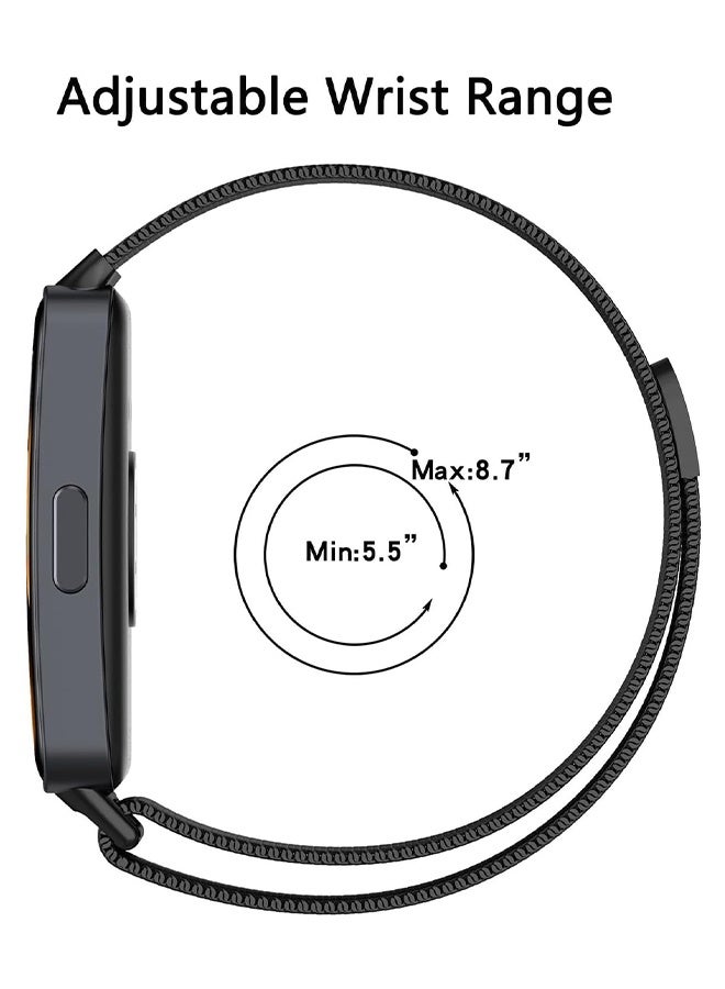 2Pcs Suitable for Huawei Watch Fit 3/Huawei Watch Fit 4/Pro metal Milanese Magnetic Loop Watch Strap - Image 5