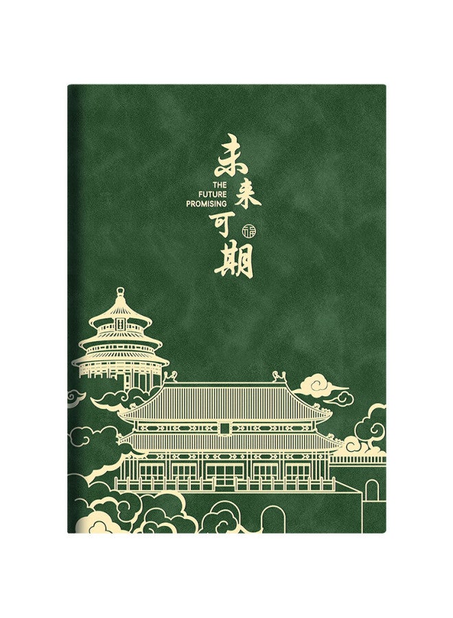Ujia Business Notebook A5 Thick Journal, High-quality Soft Cover Diary, Work Log, Meeting Record Book, Office Stationery, Customizable, Green - Image 3