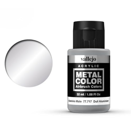 Vallejo - Metal Color | Dull Aluminium 32 ml (1.08 fl.oz.) | Faithfully Reproduce Different Metallic Finishes - Image 2