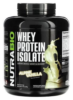 NutraBio Whey Protein Isolate Alpine Vanilla 5 lb (2268 g) 