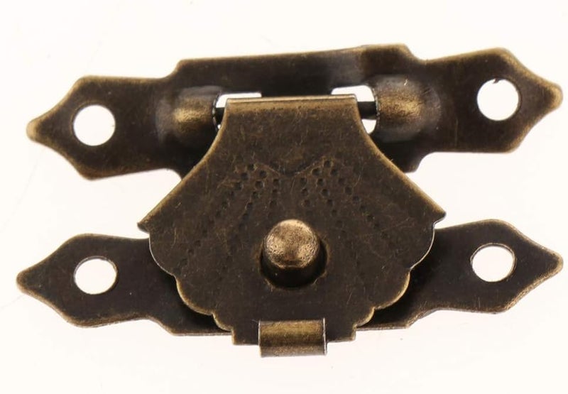 klarako 12pcs Small Box Hinges, Antique Latch Hasp for Wood Jewelry Box, Mini Metal Lock with Screws klarakoBrown, 29x19mm - Image 2