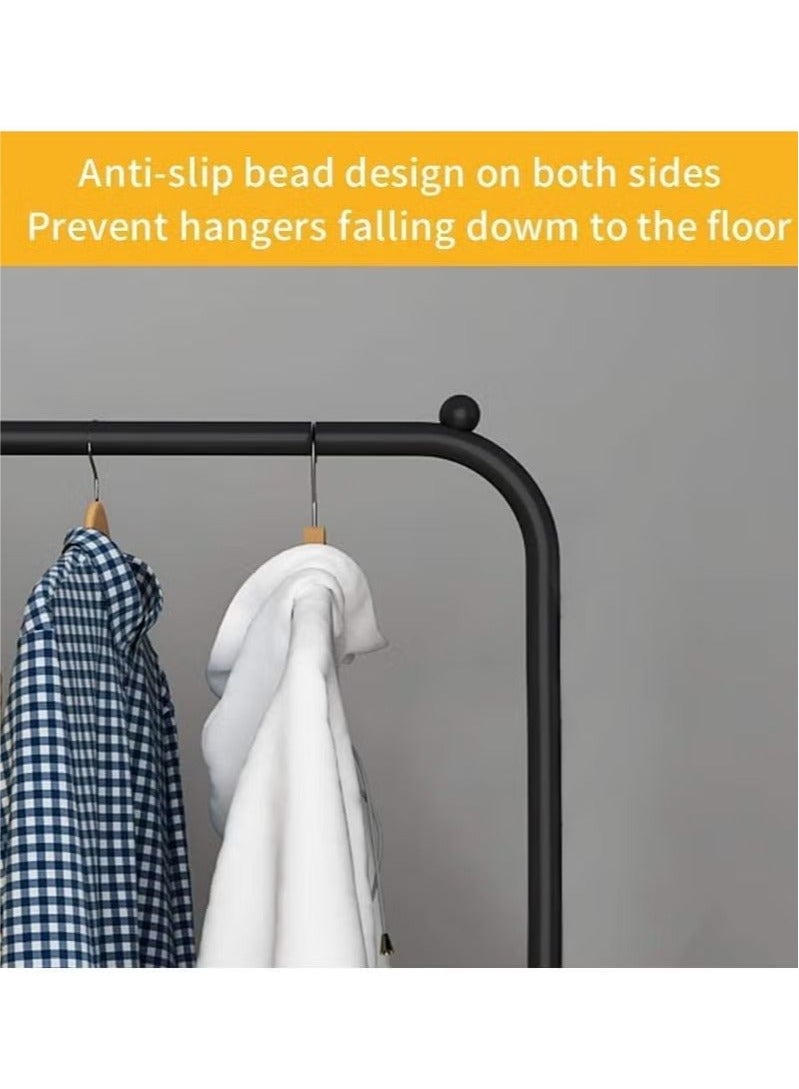 Multifunctional hanger coat rack family bedroom storage rack double pole plus base shoe rack black - Image 2