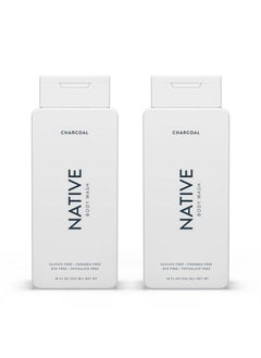 native Body Wash Contains Naturally Derived Ingredients | For Women & Men, Sulfate, Dye, & Paraben Free Leaving Skin Soft And Hydrated | Charcoal 18 Oz 2 Pk  - Image 1