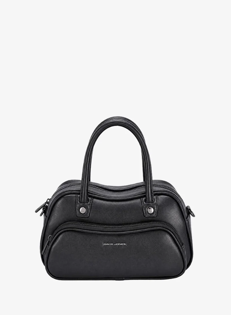 David Jones unique chic handbag for women model CM8288| Faux leather formal and event handbag with external pocket | Structured evening spacious handbag