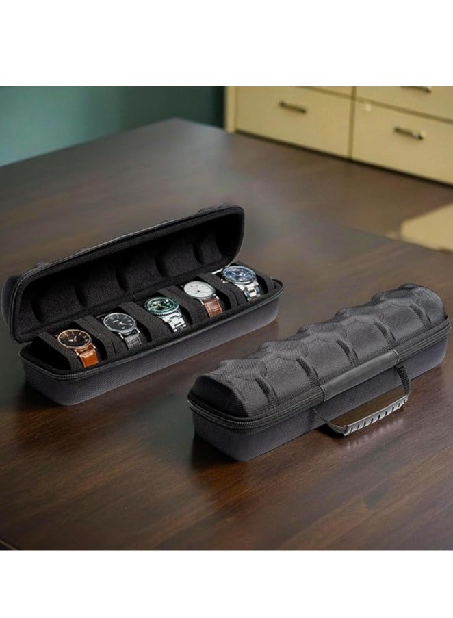 Arabest Hard Watch Travel Case, 5 slot Watch Roll Case Storage and Organizer for Men and Women, with anti-move watch pillow - Image 4