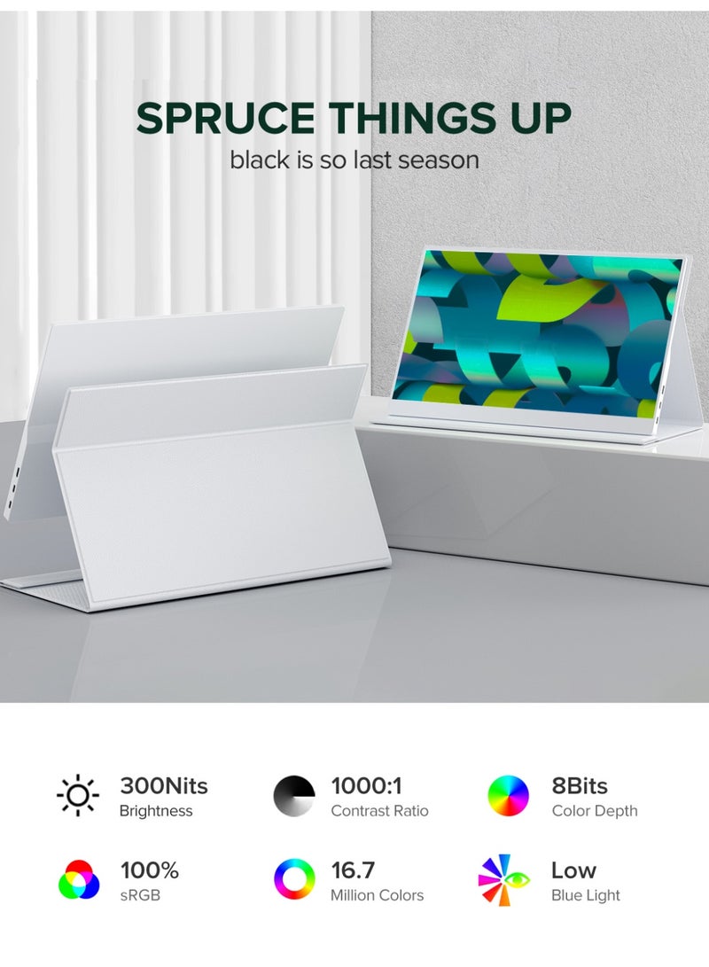 أوبيرفكت شاشة محمولة للكمبيوتر المحمول 15.6 بوصة 60 هرتز 1920 × 1080 FHD IPS 16:9 منفذ USB C و Mini HDMI شاشة ثانية للكمبيوتر المحمول/الهاتف/جهاز الألعاب، قابلة للتثبيت على VESA - Image 2