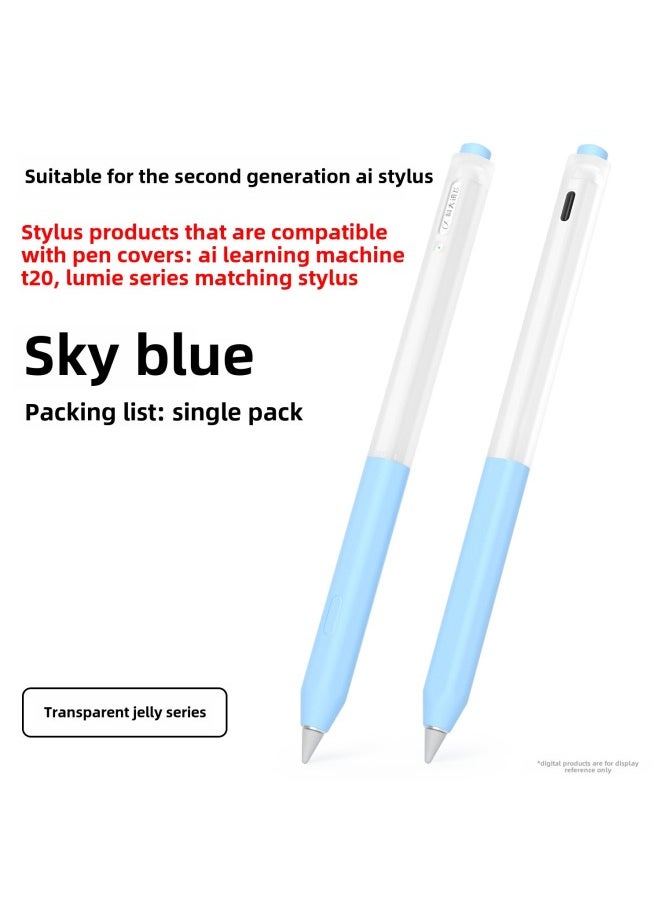 Generic Suitable For HKUST Xunfei AI Learning Machine 2 Generation Handwriting Pen Protective Cover HKUST Xunfei Pen Cover Segmented Pen Cover-Color:Sky Blue  - Image 1