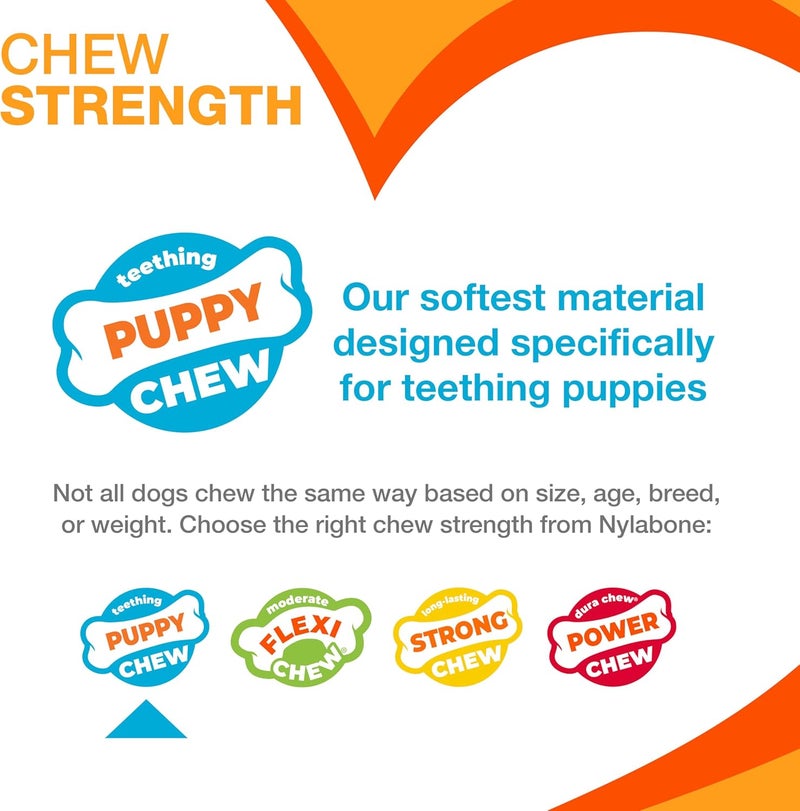 Nylabone Just for Puppies Petit Chicken Flavored Chew Toy for Teething Relief - Image 5
