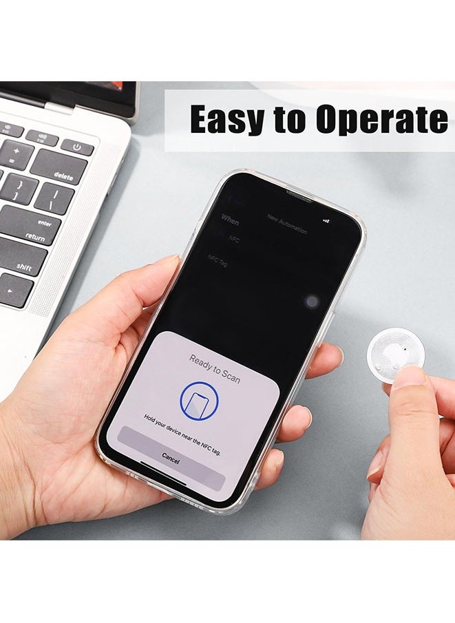 Muyixin 50 قطعة من علامات NFC اللاصقة القابلة لإعادة الكتابة عليها، Ntag 216 علامات NFC بحجم 888 بايت متوافقة مع TagMo وAmiibo وأجهزة الهواتف المحمولة التي تدعم NFC  - Image 3