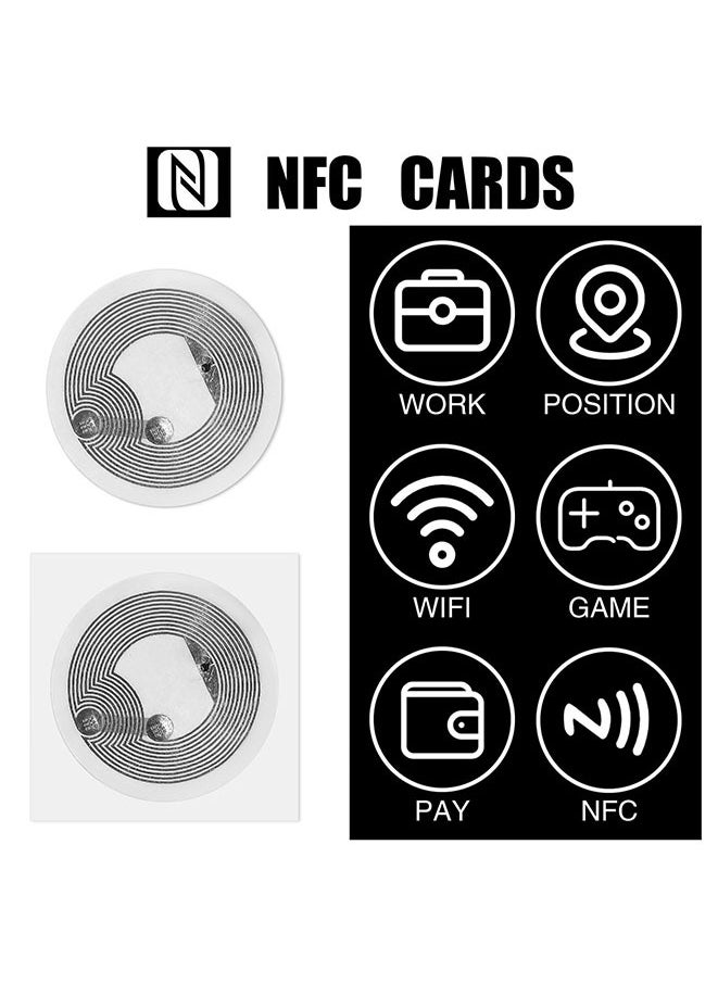 Muyixin 50 قطعة من علامات NFC اللاصقة القابلة لإعادة الكتابة عليها، Ntag 216 علامات NFC بحجم 888 بايت متوافقة مع TagMo وAmiibo وأجهزة الهواتف المحمولة التي تدعم NFC  - Image 5