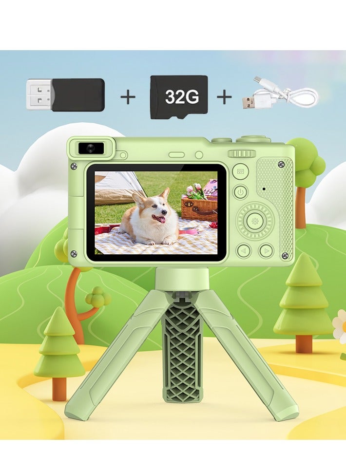 general CCD Mini Digital Camera With Tripod, Mini Video Camera, 12MP, 2.4 Inch IPS Screen, Mini Desktop Tripod, Portable Retro Travel Vlog Camera, Suitable For Daily Life Recording And Shooting, Perfect Birthday Party Gift - Image 1