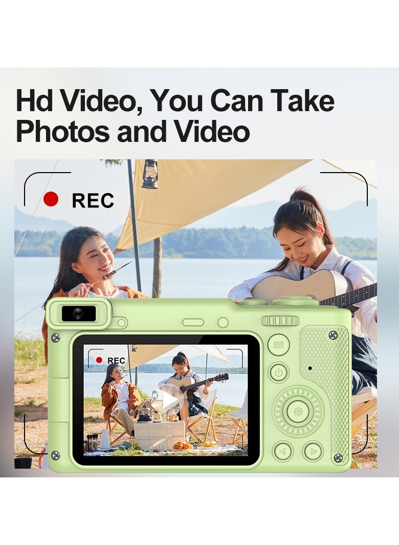 general CCD Mini Digital Camera With Tripod, Mini Video Camera, 12MP, 2.4 Inch IPS Screen, Mini Desktop Tripod, Portable Retro Travel Vlog Camera, Suitable For Daily Life Recording And Shooting, Perfect Birthday Party Gift - Image 4