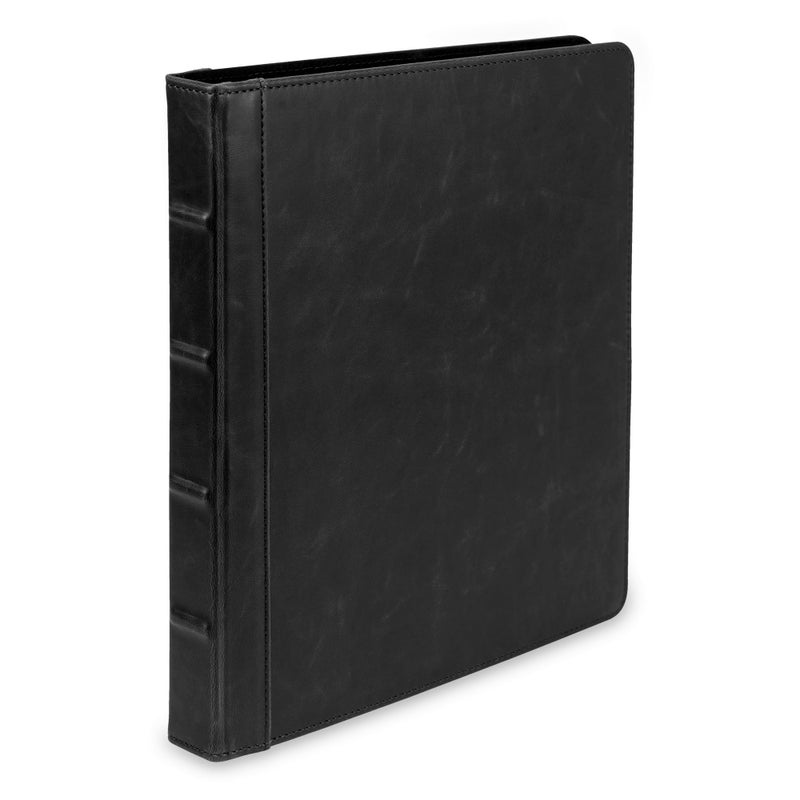 Samsill Vintage Leather 3 Ring Binder 0.5 Inch Round Ring (Holds 100 Sheets), 8.5 x 11 Inch Documents, Professional Organizer, Planner, Notebook, Black - Image 1