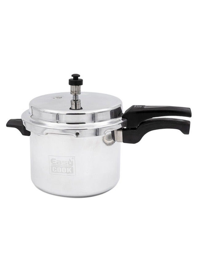 Easy Cook 5 LtrLiters Indian Aluminium Pressure Cooker - 5 Liter Capacity | Fast Cooking, Energy Efficient | Silver Silver  - Image 2
