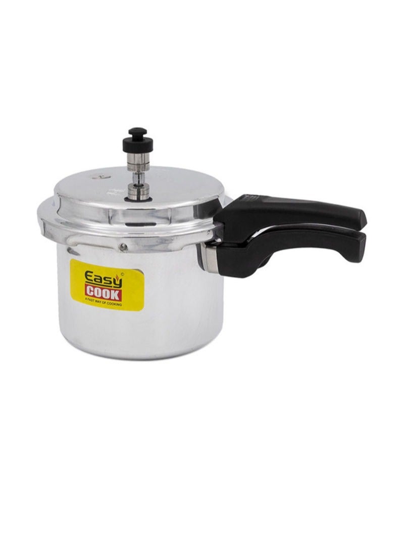 Easy Cook 5 LtrLiters Indian Aluminium Pressure Cooker - 5 Liter Capacity | Fast Cooking, Energy Efficient | Silver Silver  - Image 3